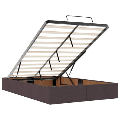Ottoman Bed met Matrassen en LED Donkerbruin 120 x 190 cm Stof
