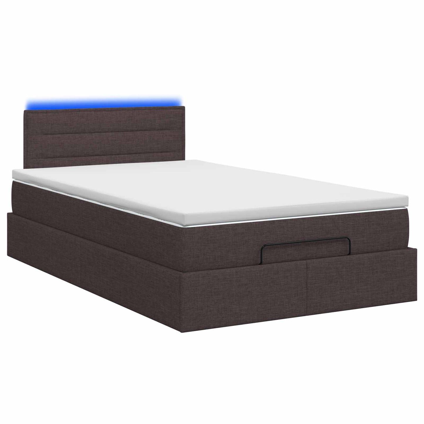 Ottoman Bed met Matrassen en LED Donkerbruin 120 x 190 cm Stof