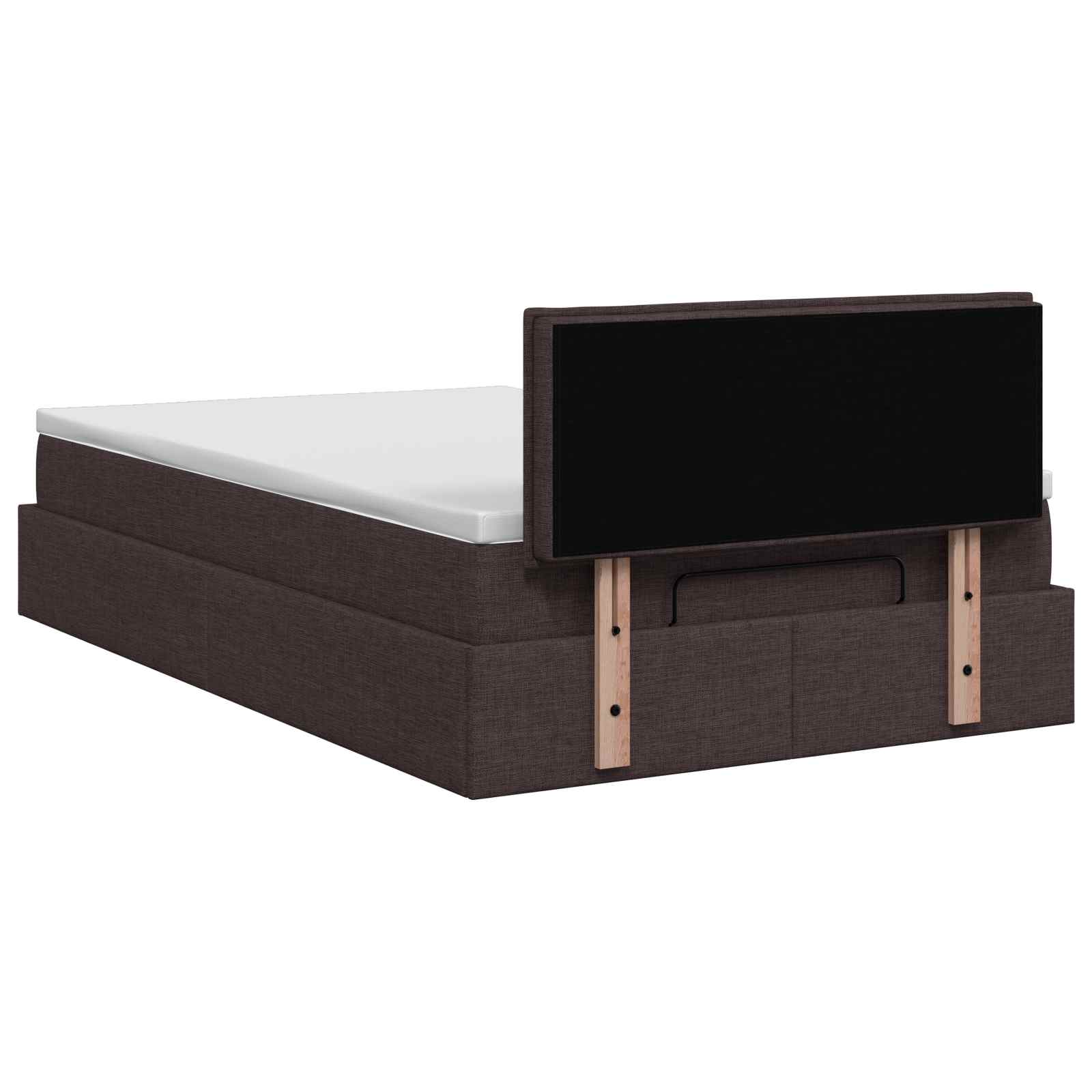Ottoman Bed met Matrassen en LED Donkerbruin 120 x 190 cm Stof