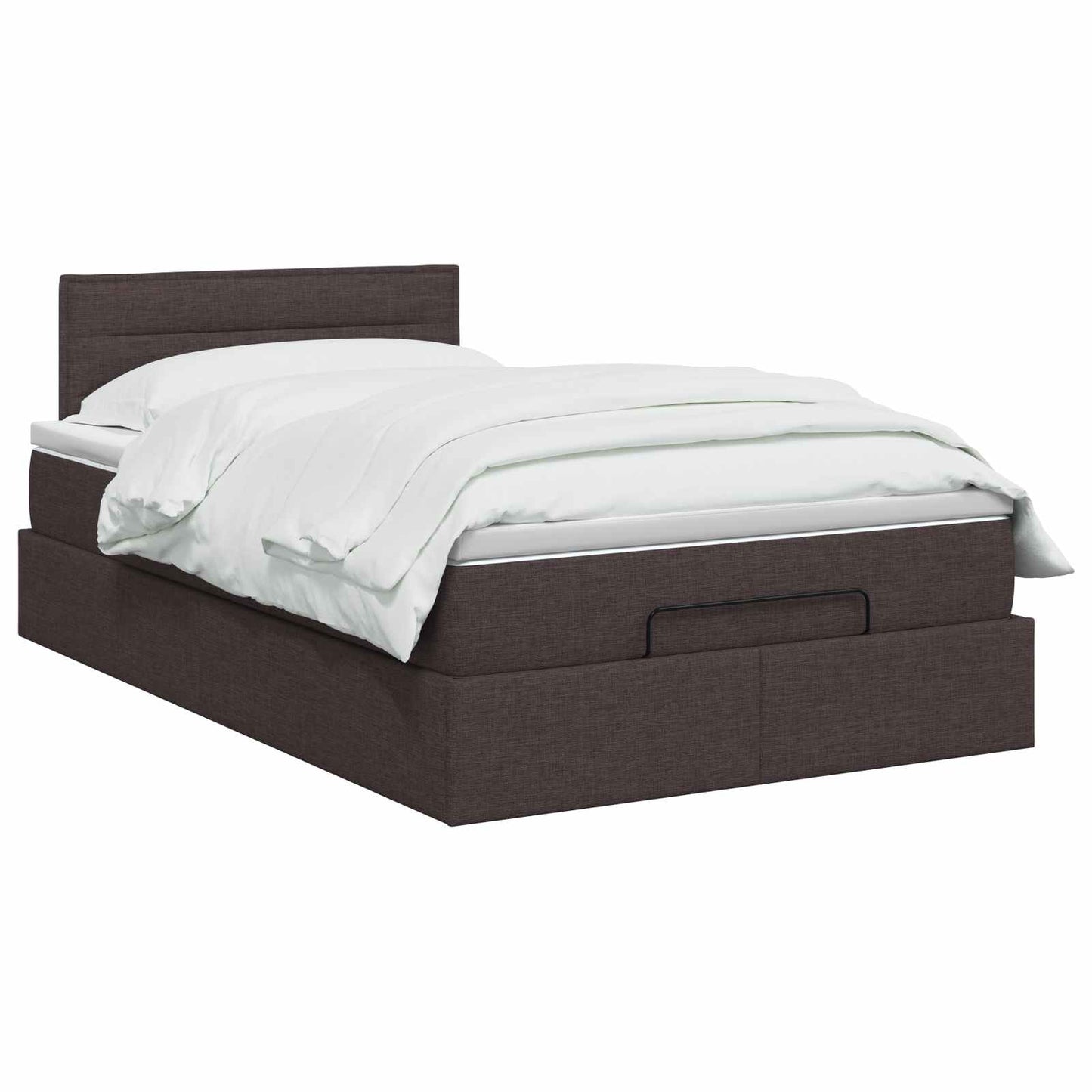 Ottoman Bed met Matrassen en LED Donkerbruin 120 x 190 cm Stof