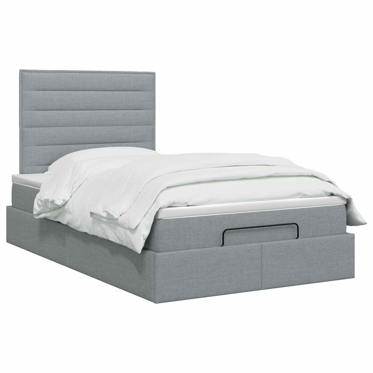 Ottoman Bed met Matrassen en LED Lichtgrijs 120 x 200 cm Stof