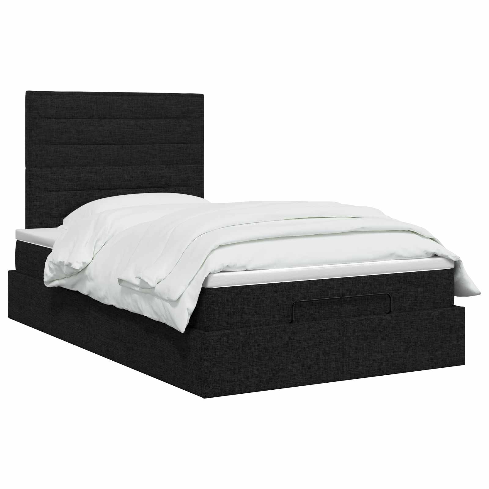 Ottoman Bed met Matrassen en LED Zwart 120 x 200 cm Stof