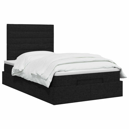 Ottoman Bed met Matrassen en LED Zwart 120 x 200 cm Stof