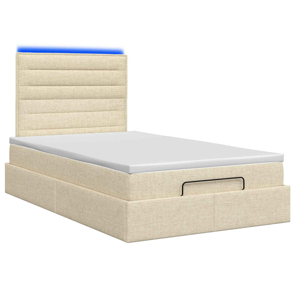 Ottoman Bed met Matrassen en LED Crèmekleurig 120 x 200 cm Stof