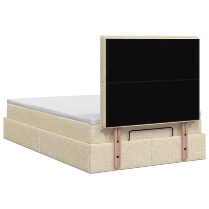 Ottoman Bed met Matrassen en LED Crèmekleurig 120 x 200 cm Stof
