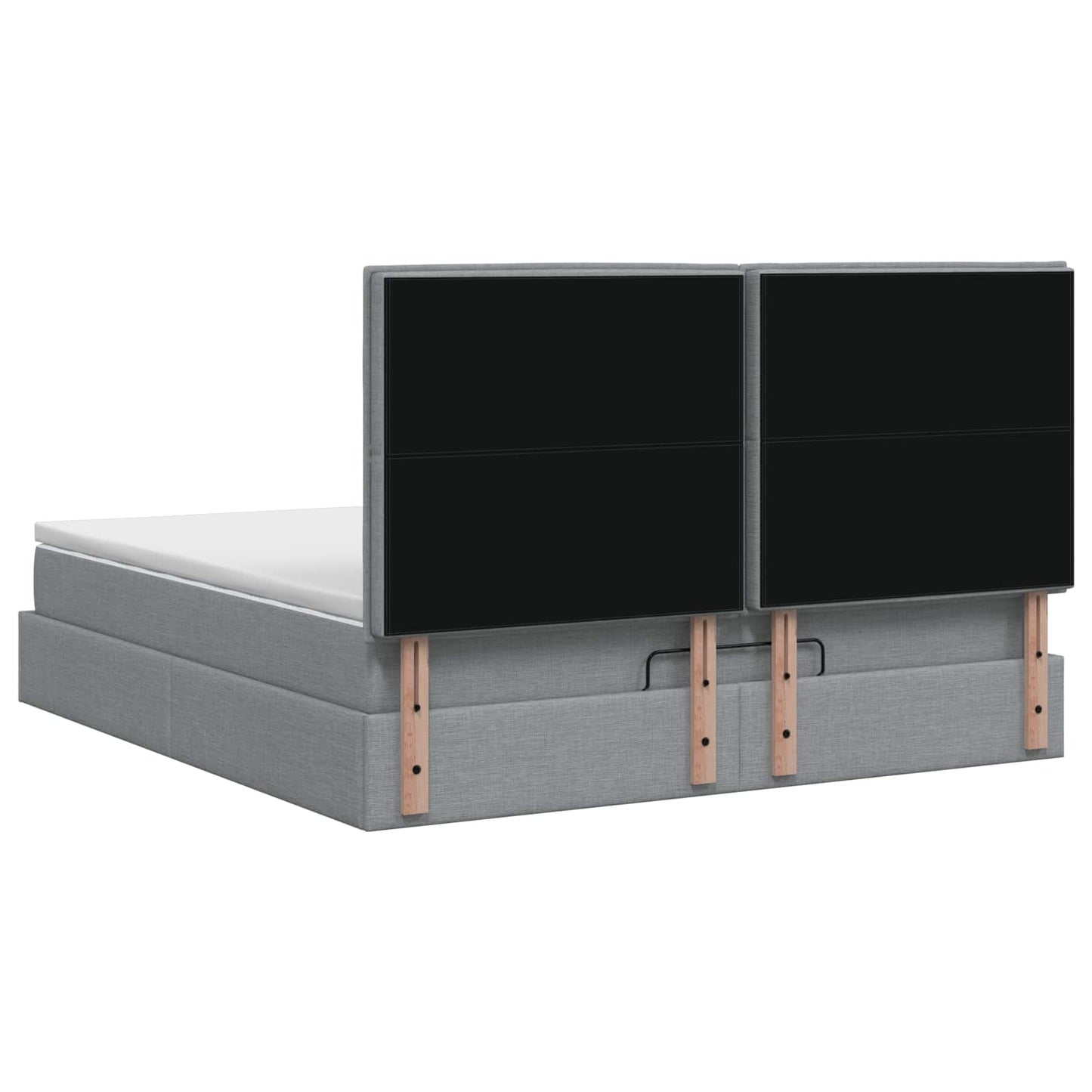 Ottoman Bed met Matrassen en LED Lichtgrijs 140 x 190 cm Stof