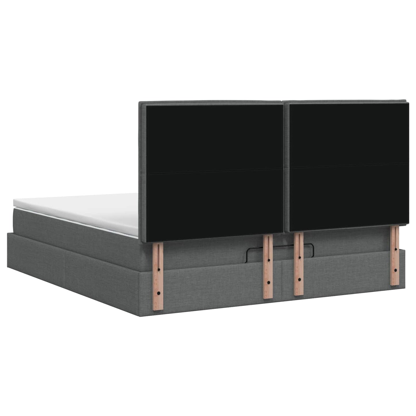 Ottoman Bed met Matrassen en LED Donkergrijs 140 x 200 cm Stof