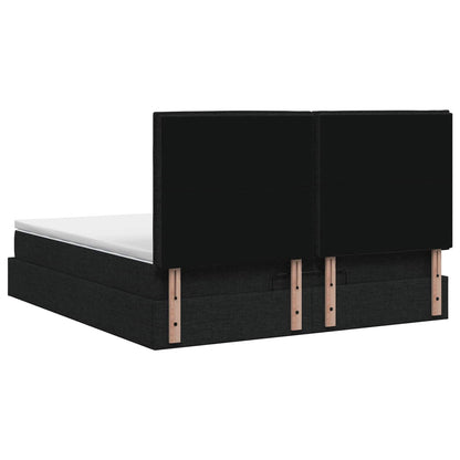 Ottoman Bed met Matrassen en LED Zwart 140 x 200 cm Stof