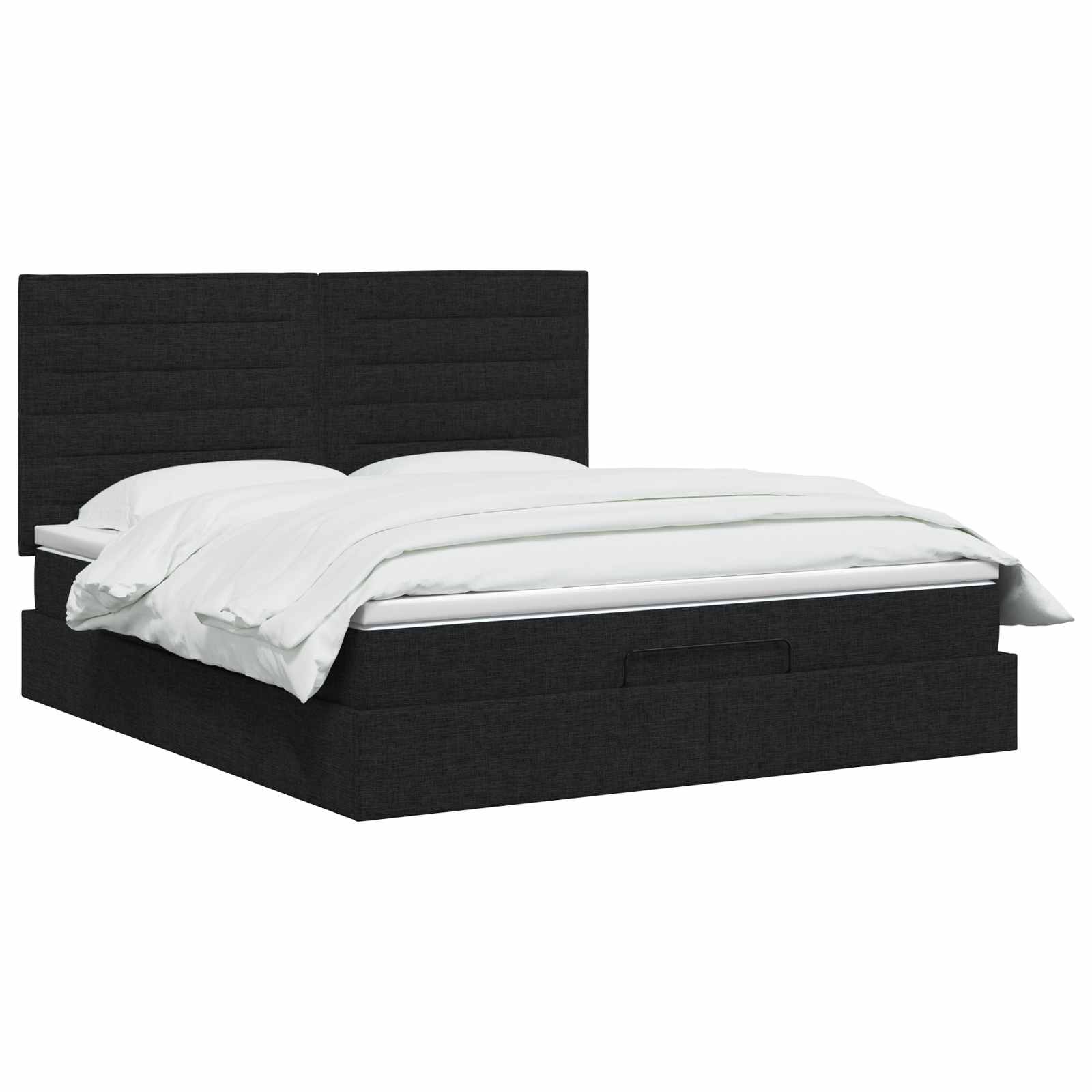 Ottoman Bed met Matrassen en LED Zwart 140 x 200 cm Stof
