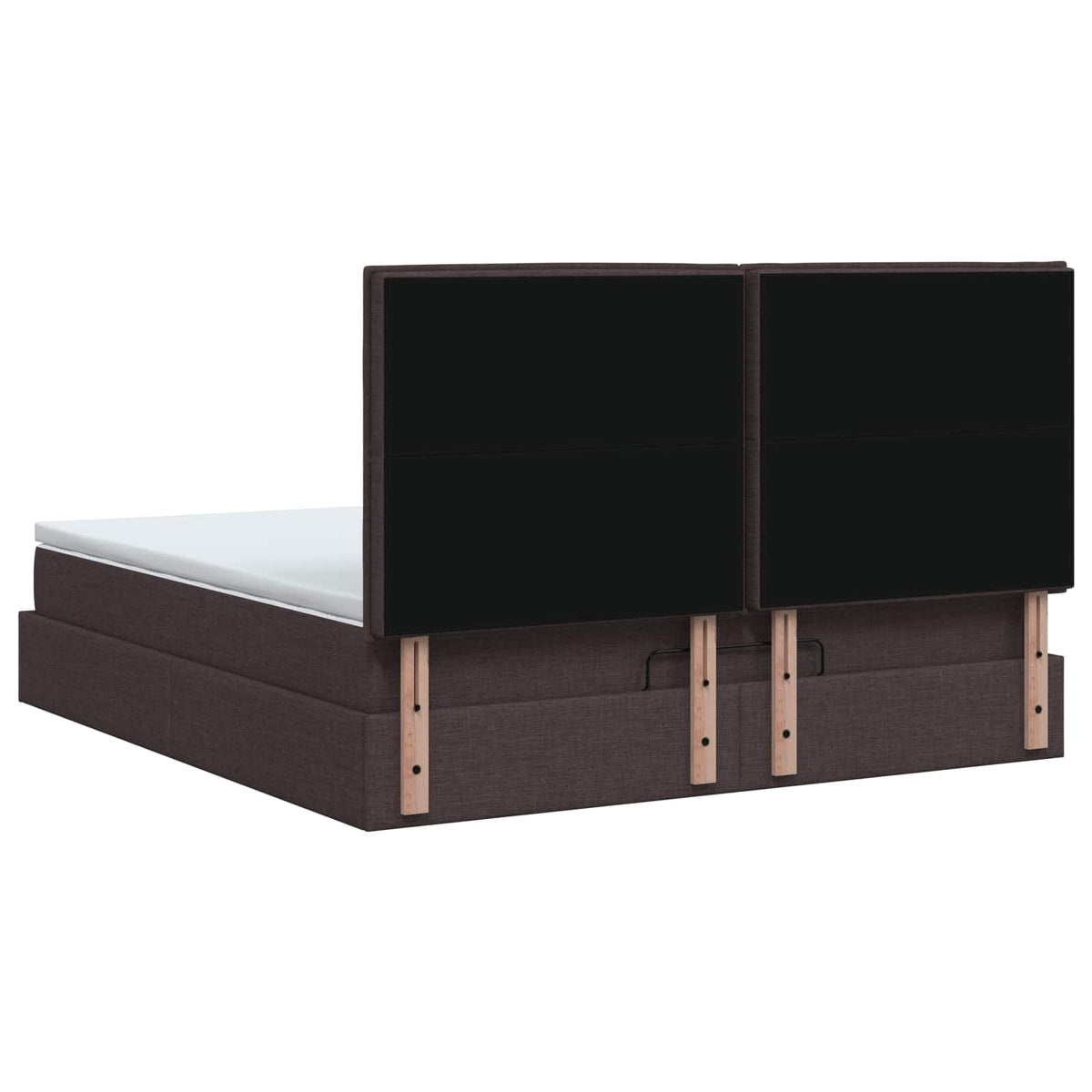 Ottoman Bed met Matrassen en LED Donkerbruin 140 x 200 cm Stof