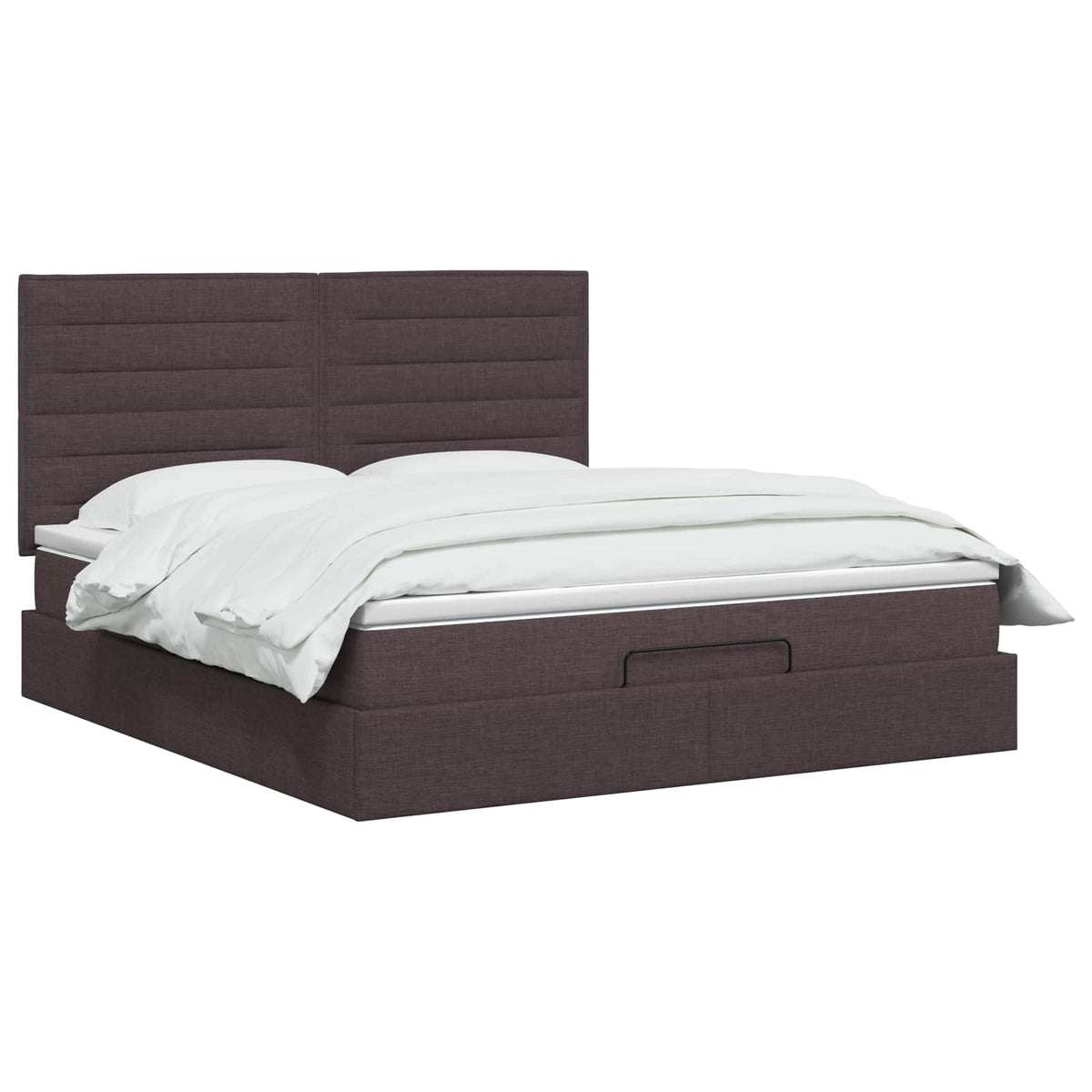 Ottoman Bed met Matrassen en LED Donkerbruin 140 x 200 cm Stof