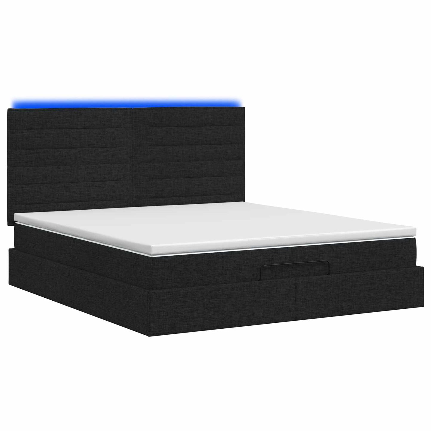 Ottoman Bed met Matrassen en LED Zwart 180 x 200 cm Stof