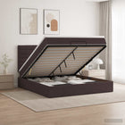 Ottoman bed met matras 140x200 cm donkerbruin