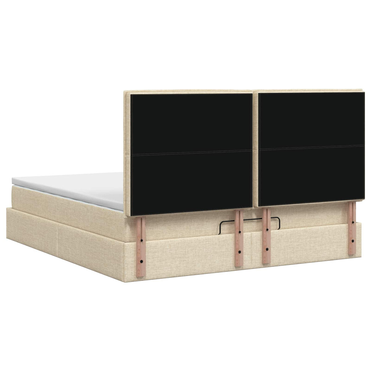 Ottoman Bed met Matrassen en LED Crèmekleurig 180 x 200 cm Stof