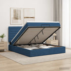 Ottoman bed 160x200 cm blauw stof