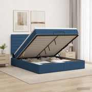 Ottoman bed 160x200 cm blauw stof