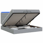 Ottoman bed 200x200 cm lichtgrijs stof met opbergruimte