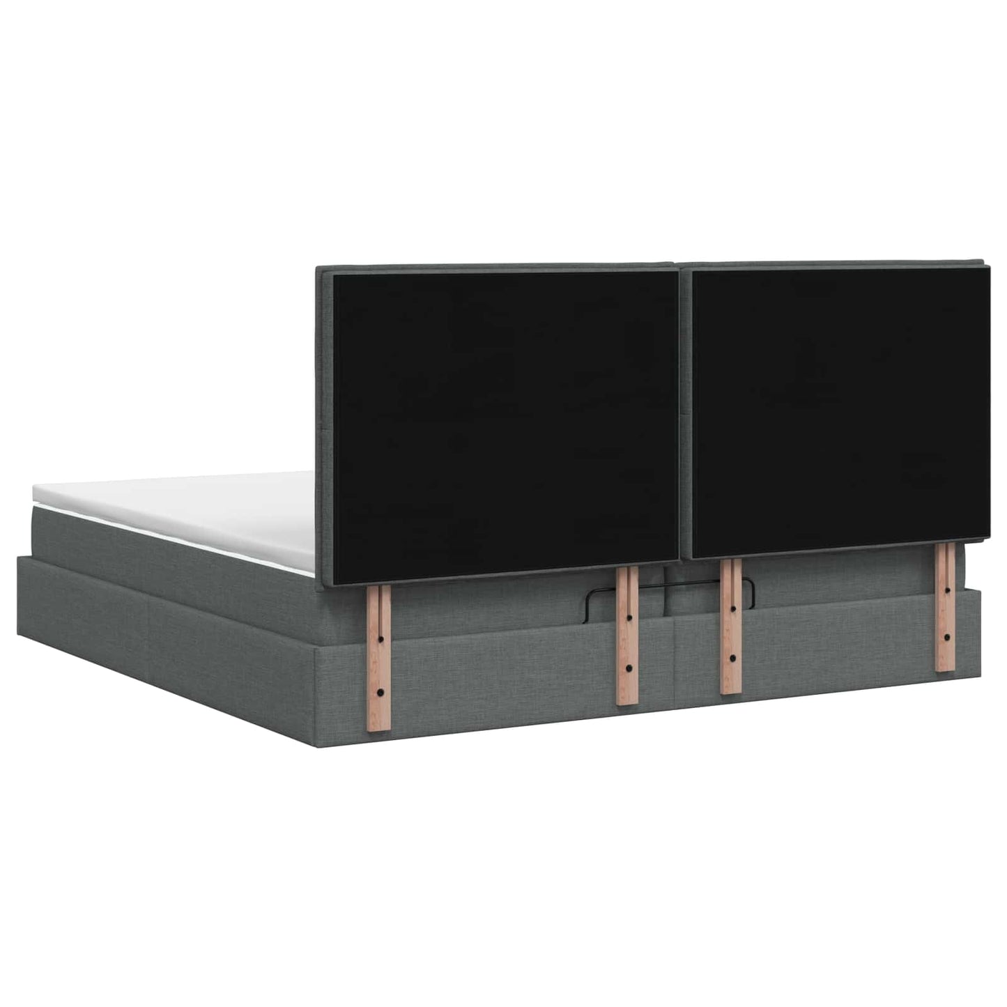 Ottoman Bed met Matrassen en LED Donkergrijs 200 x 200 cm Stof