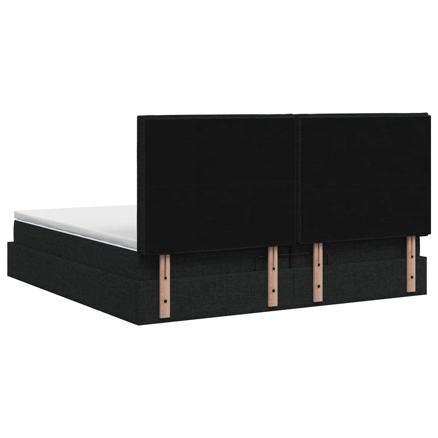 Ottoman Bed met Matrassen en LED Zwart 200 x 200 cm Stof