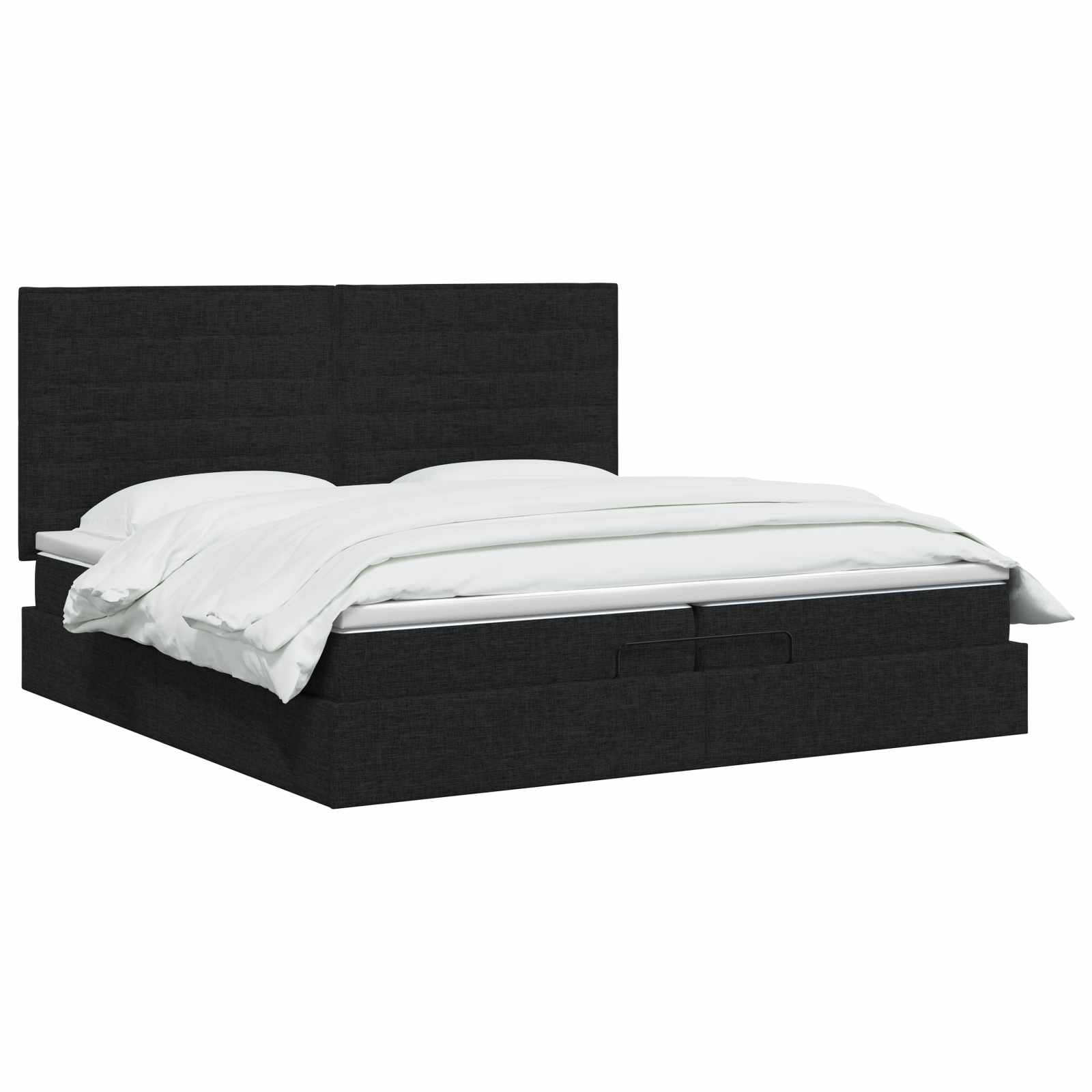Ottoman Bed met Matrassen en LED Zwart 200 x 200 cm Stof