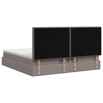 Ottoman Bed met Matrassen en LED Taupe 200 x 200 cm Stof