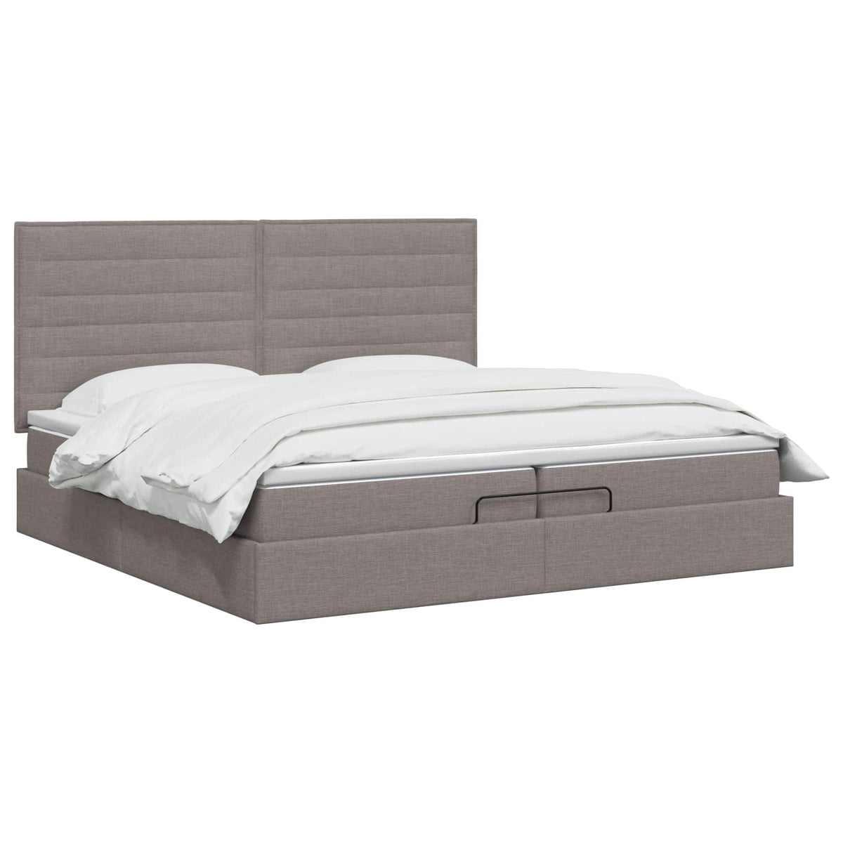 Ottoman Bed met Matrassen en LED Taupe 200 x 200 cm Stof