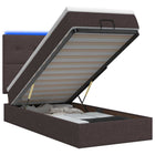 Ottoman bed 90x190 cm donkerbruin met LED en opbergruimte