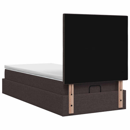 Ottoman Bed met Matrassen en LED Donkerbruin 90 x 190 cm Stof