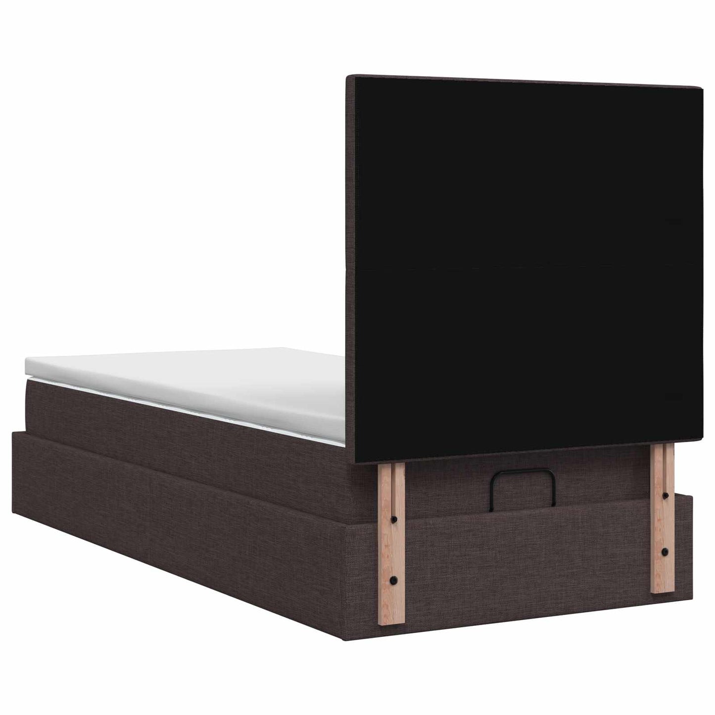 Ottoman Bed met Matrassen en LED Donkerbruin 90 x 200 cm Stof