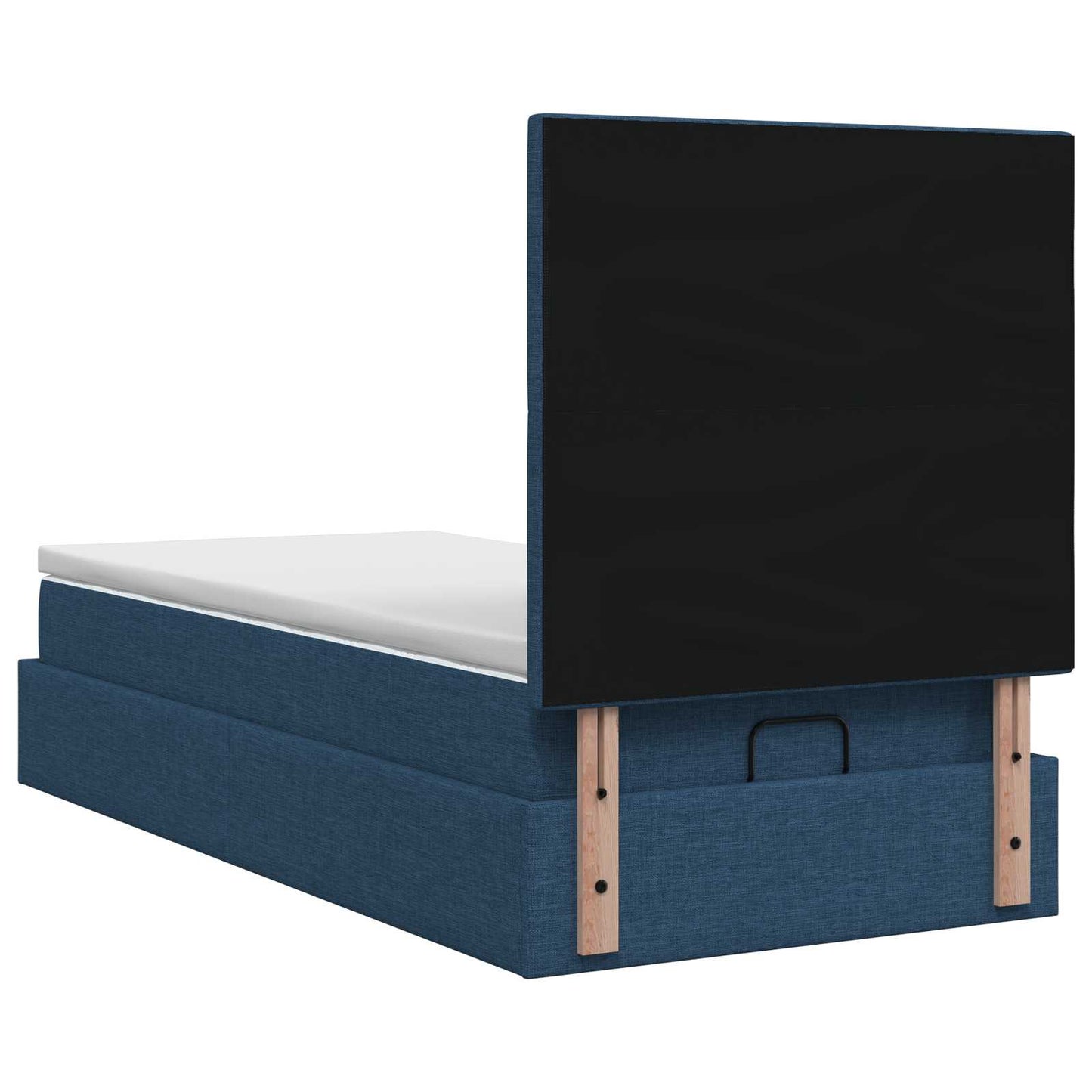 Ottoman Bed met Matrassen en LED Blauw 90 x 200 cm Stof