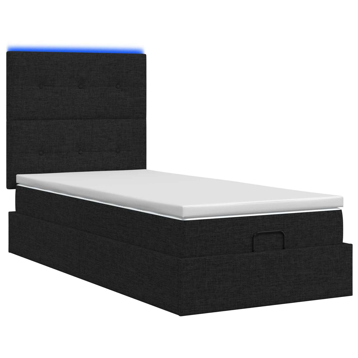 Ottoman Bed met Matrassen en LED Zwart 100 x 200 cm Stof