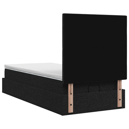 Ottoman Bed met Matrassen en LED Zwart 100 x 200 cm Stof