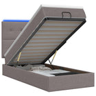 Ottoman bed 100x200 cm taupe met matras en LED