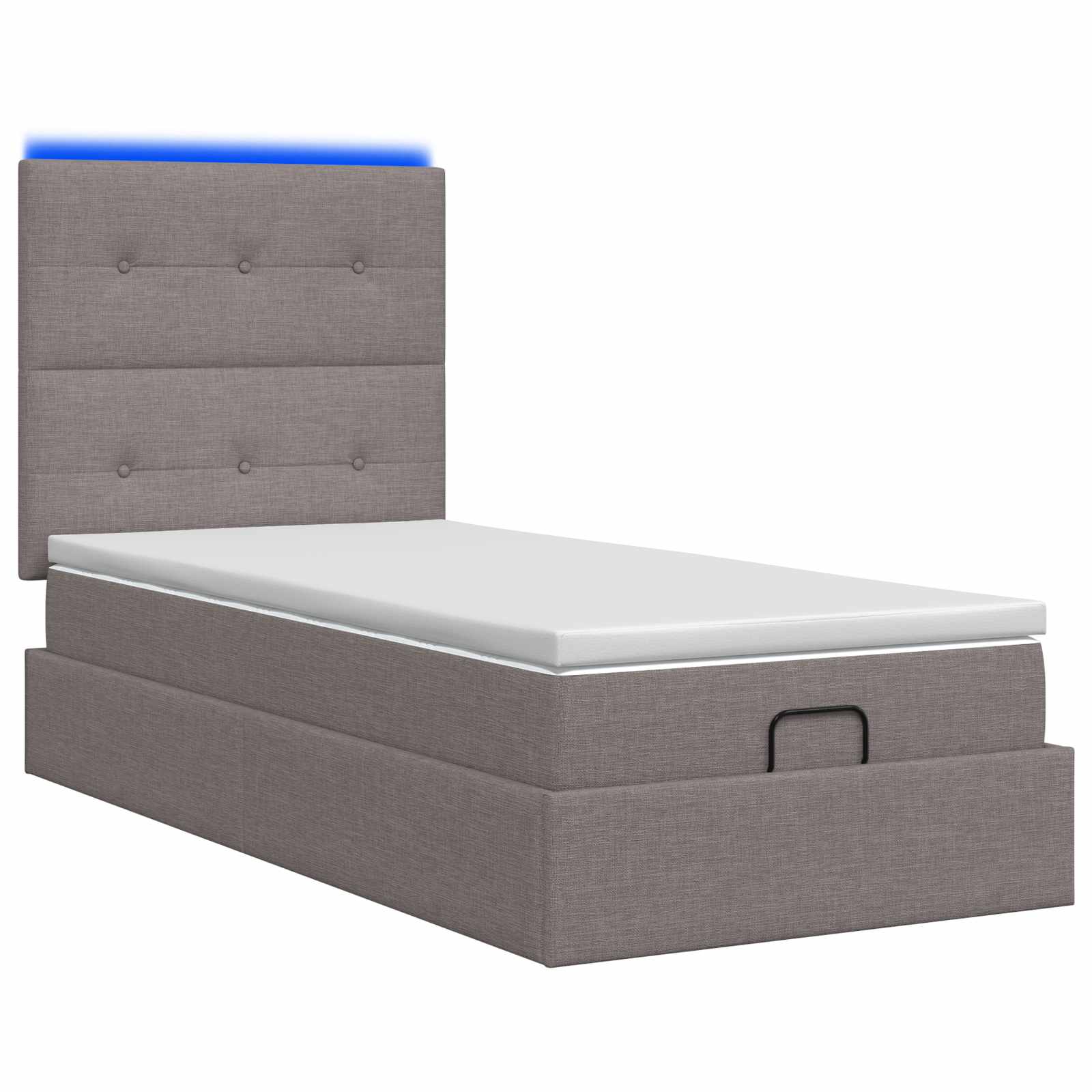 Ottoman Bed met Matrassen en LED Taupe 100 x 200 cm Stof
