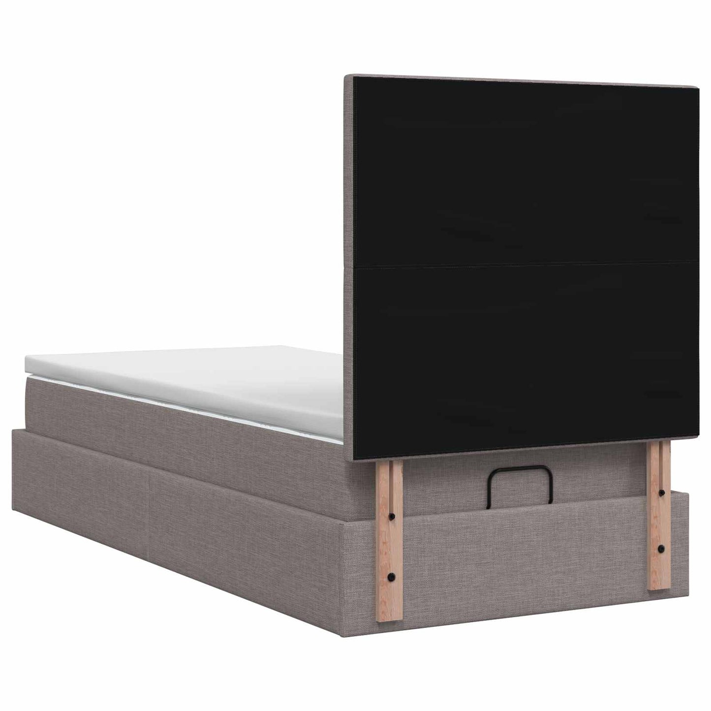 Ottoman Bed met Matrassen en LED Taupe 100 x 200 cm Stof