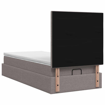 Ottoman Bed met Matrassen en LED Taupe 100 x 200 cm Stof