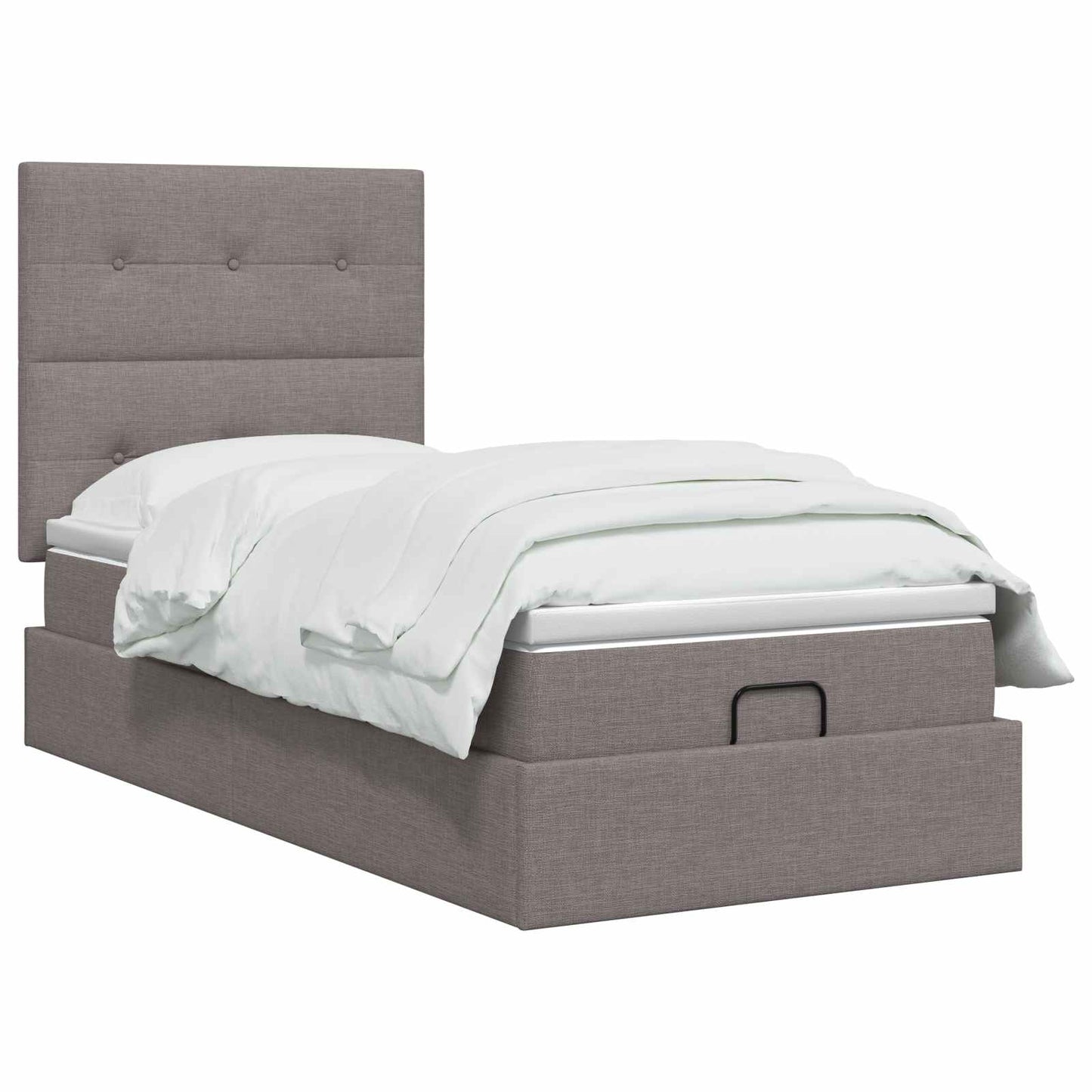 Ottoman Bed met Matrassen en LED Taupe 100 x 200 cm Stof