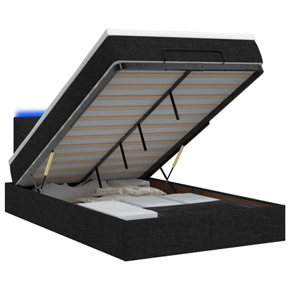 Ottoman Bed met Matrassen en LED Zwart 120 x 190 cm Stof