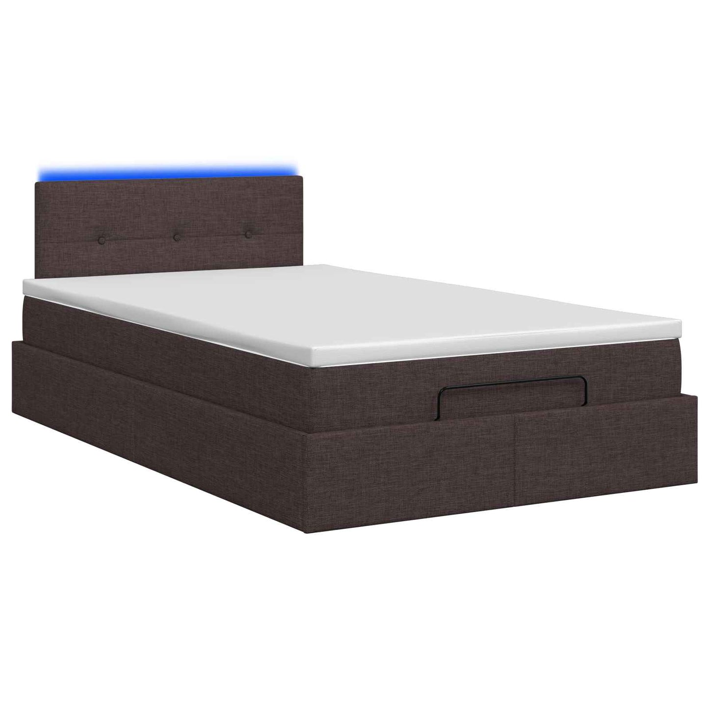 Ottoman Bed met Matrassen en LED Donkerbruin 120 x 190 cm Stof