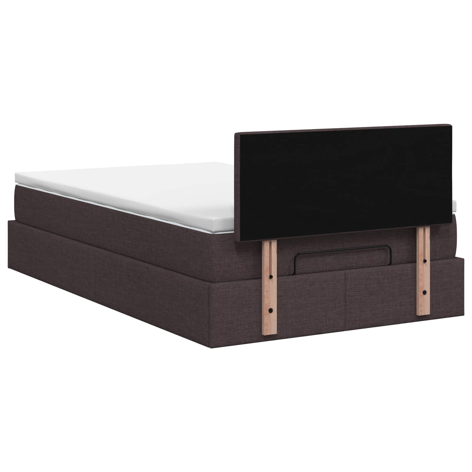 Ottoman Bed met Matrassen en LED Donkerbruin 120 x 190 cm Stof