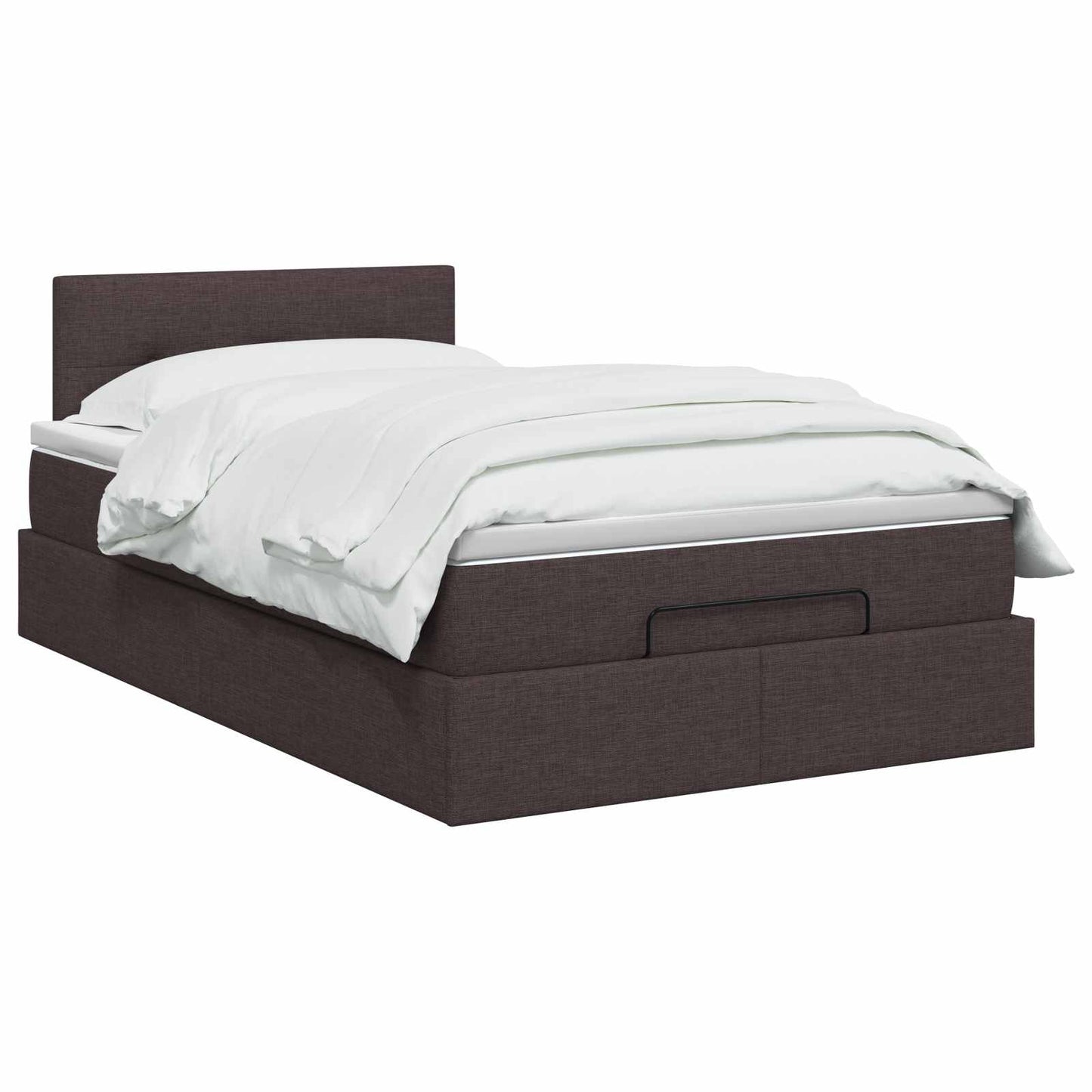 Ottoman Bed met Matrassen en LED Donkerbruin 120 x 190 cm Stof
