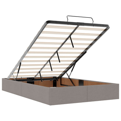 Ottoman Bed met Matrassen en LED Taupe 120 x 190 cm Stof