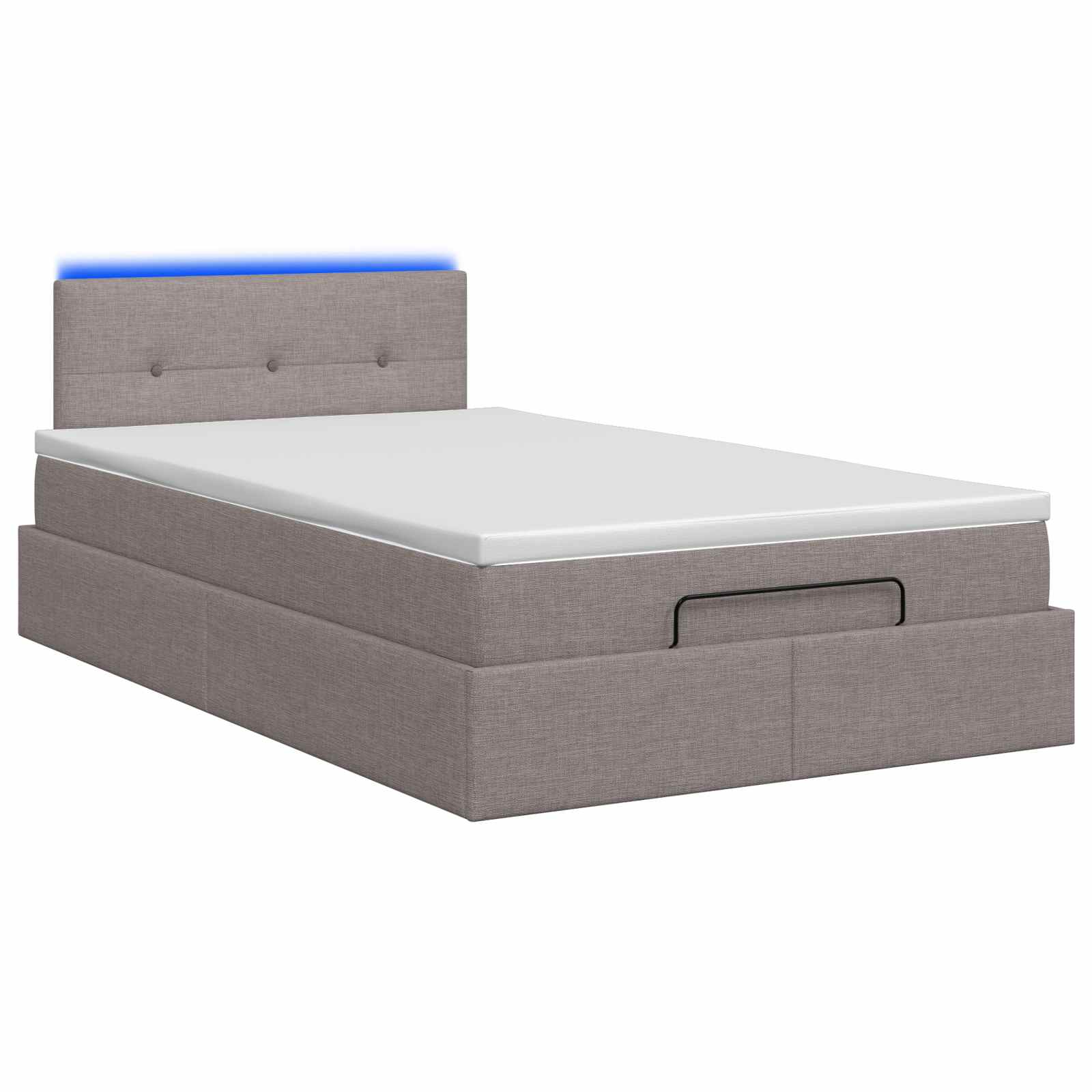 Ottoman Bed met Matrassen en LED Taupe 120 x 190 cm Stof