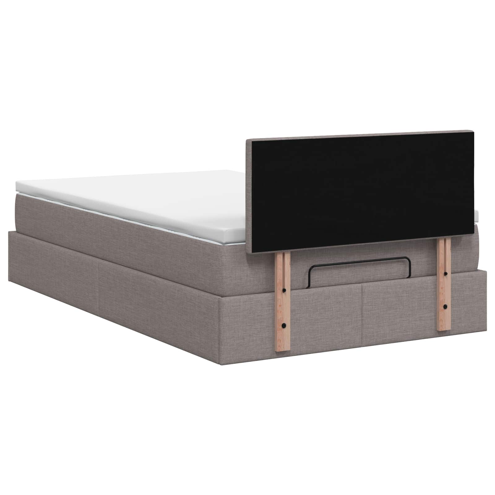 Ottoman Bed met Matrassen en LED Taupe 120 x 190 cm Stof