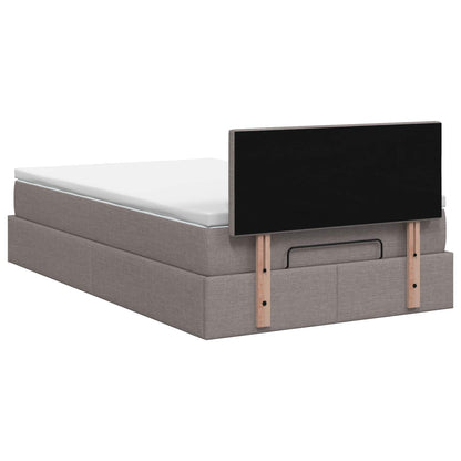 Ottoman Bed met Matrassen en LED Taupe 120 x 190 cm Stof
