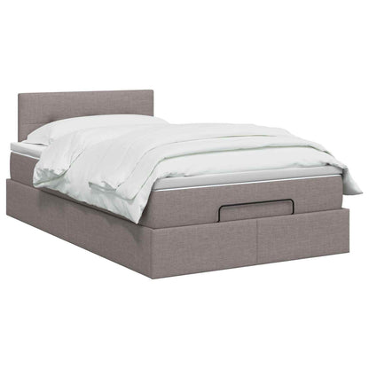 Ottoman Bed met Matrassen en LED Taupe 120 x 190 cm Stof