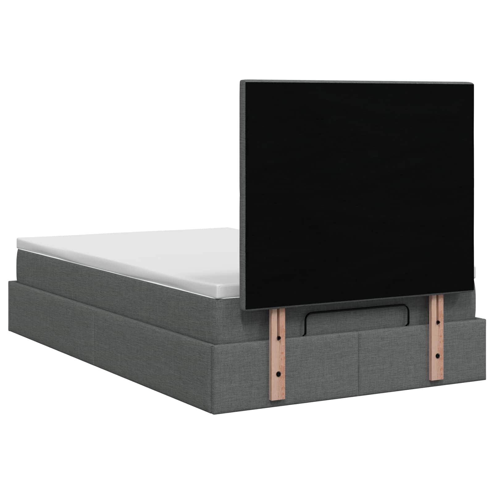 Ottoman Bed met Matrassen en LED Donkergrijs 120 x 200 cm Stof