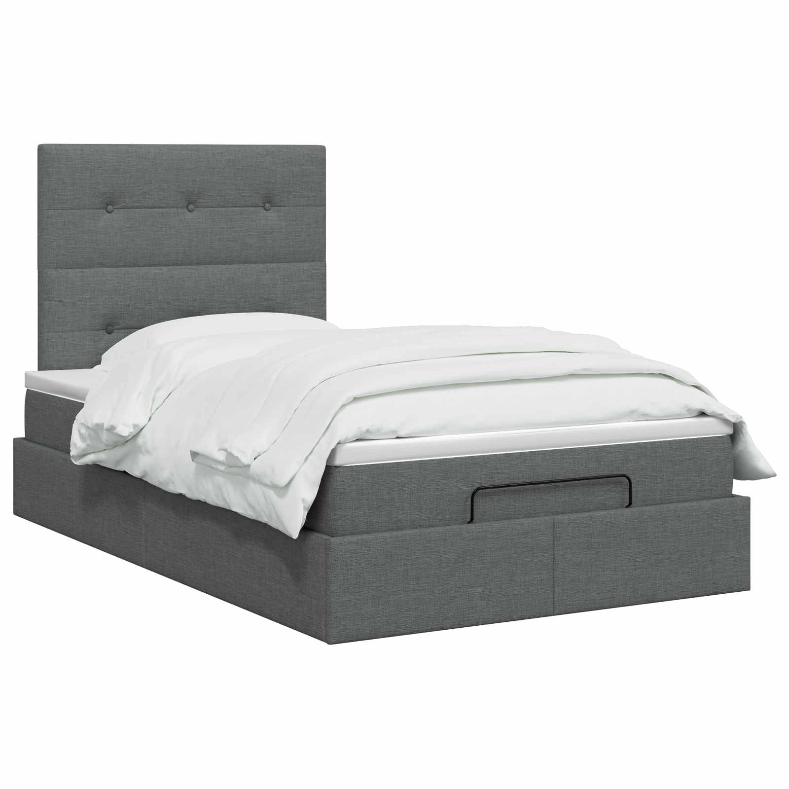 Ottoman Bed met Matrassen en LED Donkergrijs 120 x 200 cm Stof