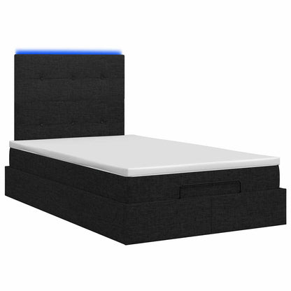 Ottoman Bed met Matrassen en LED Zwart 120 x 200 cm Stof