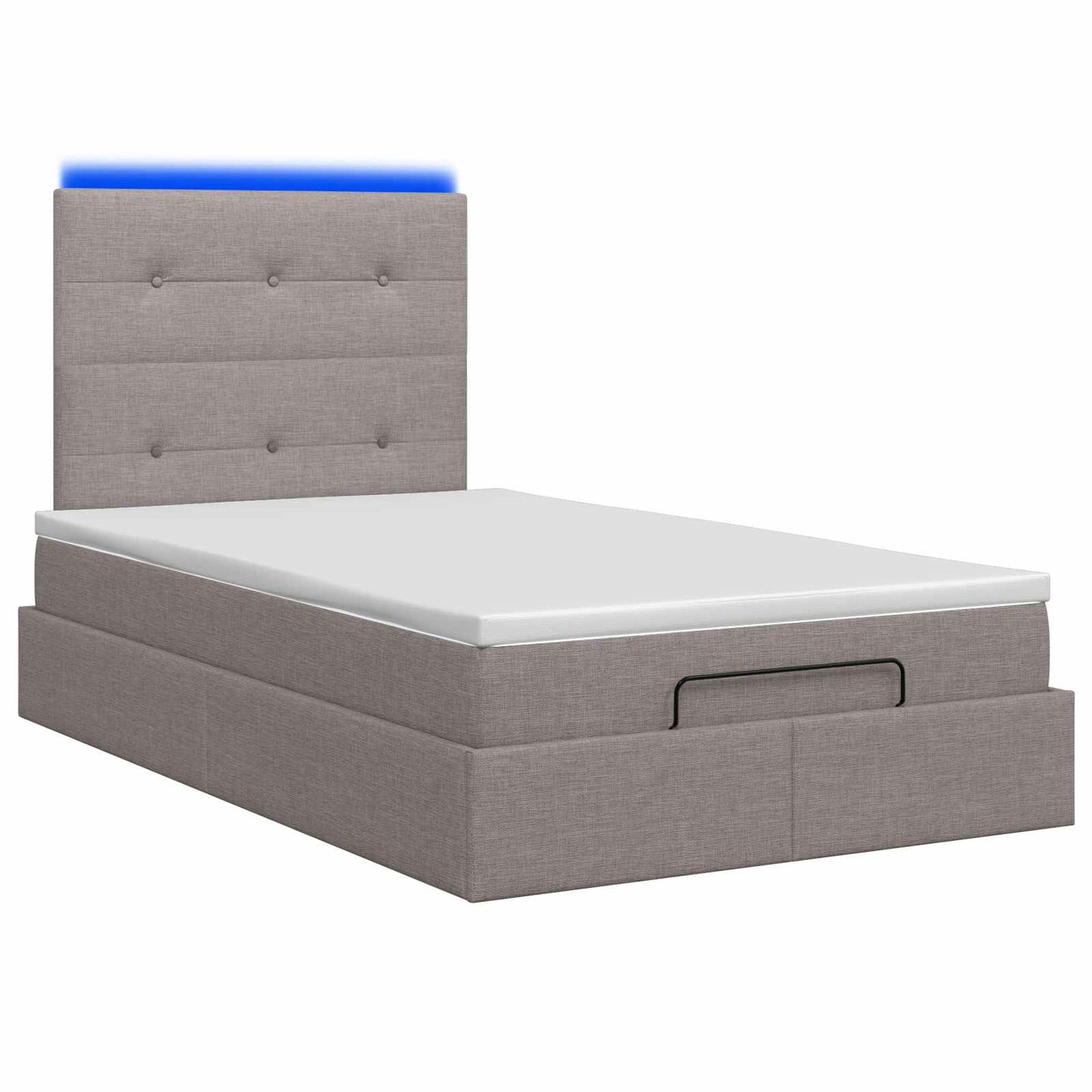 Ottoman Bed met Matrassen en LED Taupe 120 x 200 cm Stof